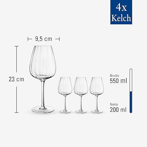Miniatura 3 de Villeroy & Boch Rose Garden - Copa de vino tinto, juego de 4, 6.75 onzas, cristal de cristal, transparente