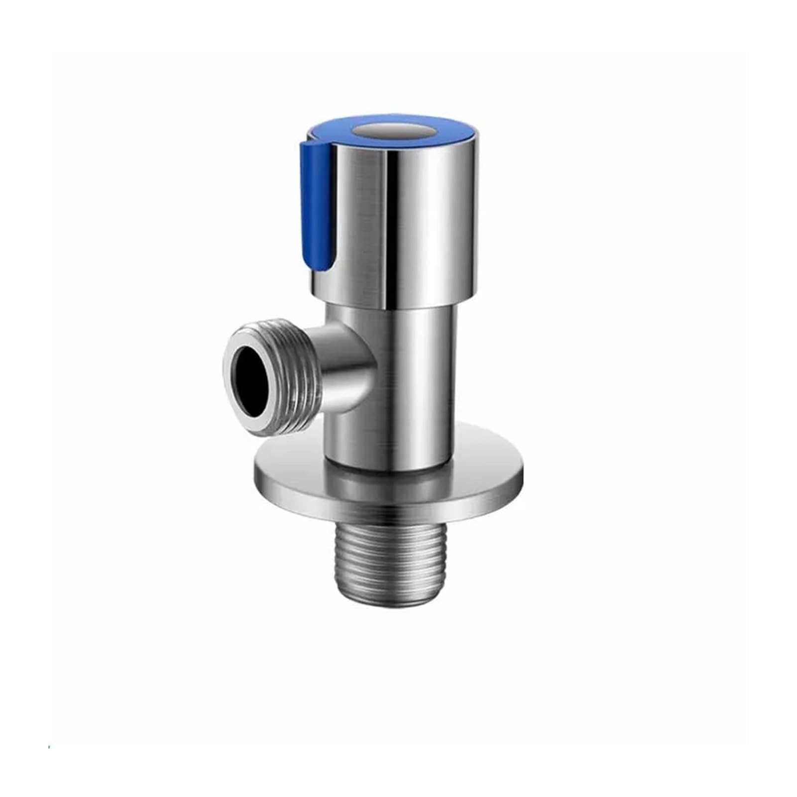 Stainless Steel Hot Cold Inlet Bathroom Faucet Stop Kitchen Sink Basin Triangle Water Pressure Regulator(Style 1 Blue)