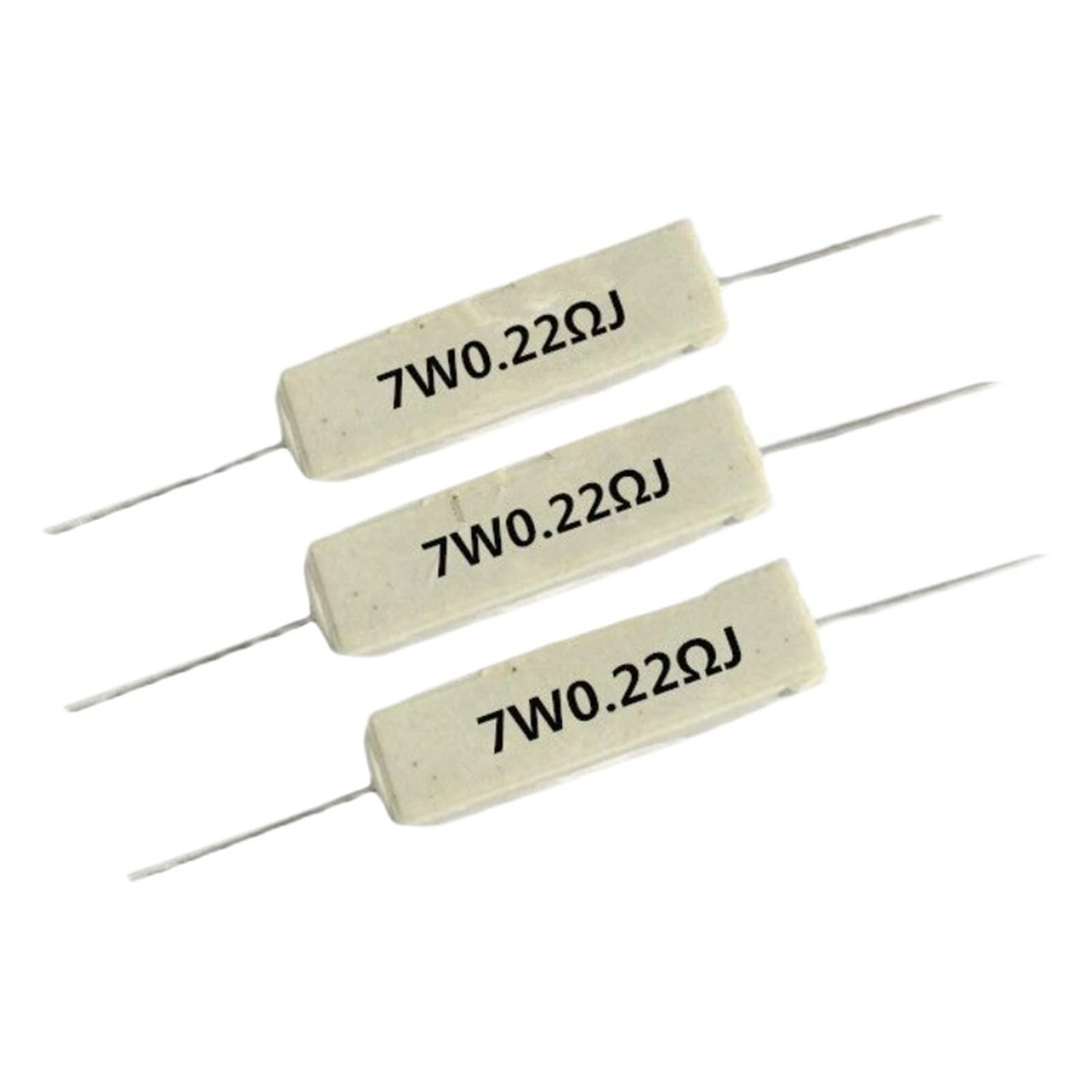 GUTUYEHKEA Cement Resistors 10pcs 7W 5% Horizontal Wirewound Resistor 0.1-100K Ohm(250R)
