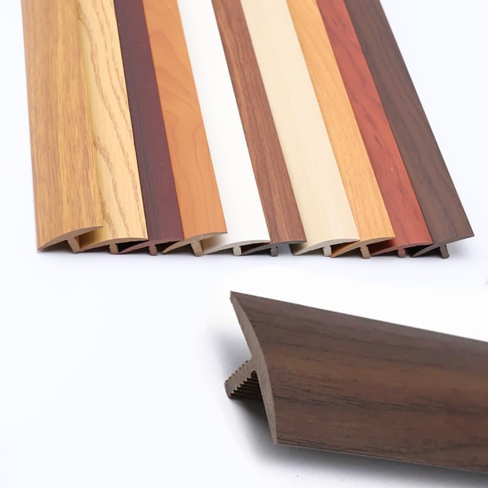 Samoprzylepna listwa redukcyjna krawędzi T-Molding do podłóg laminowanych, winylowych, drewnianych i płytek, regulowane wykończenie wykładziny podłogowej z PCW, szare rozwiązanie przejściowe dla
