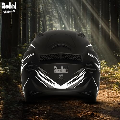Image of Steelbird SBH-25 Rudra Vayu ISI Certified Full Face Graphic Helmet for Men Motorbike Helmet