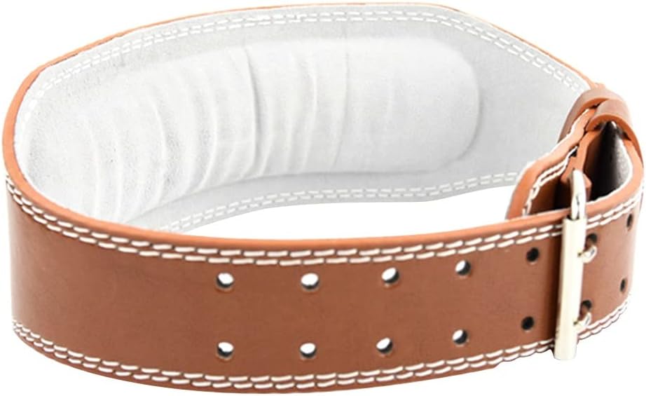 Leather Weightlifting Belt Gym Fitness Dumbbell Barbell Powerlifting Back Support Power Training Weight Lifting Belt(D,L)