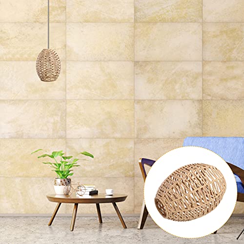Doitool 1Pc Wicker Lamp Shade Woven Pendant Lampshade Imitation Hemp Rope Woven Light Shade Rattan Light Fixture Shade For Living Room Bedroom Ceiling ( 18 X 18 Cm ) #TOP4