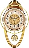 Orologio da parete a pendolo, funzionamento a batteria, silenzioso al quarzo, decorazione vintage per la casa, elegante design altalena per soggiorno o ufficio