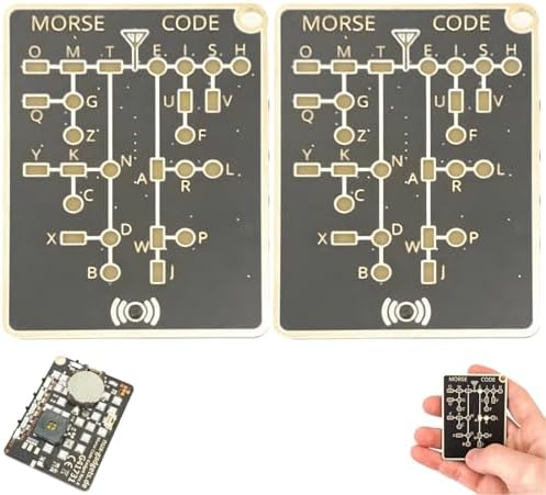 Morse Code Trainer Card Pro (LED Edition), Portable Trainer Morse Code Trainer, Morse Code Learning Kits for Hobbyists & Beginners (2 pcs)
