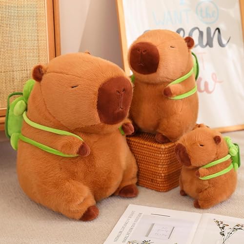 TOPLITHE 45cm Capybara Kuscheltier, Capybara Plüschtier mit Schildkrötenrucksack Spielzeug Stofftier Plushie Stofftier Geschenk für Kinder Jungen Mädchen(45cm)