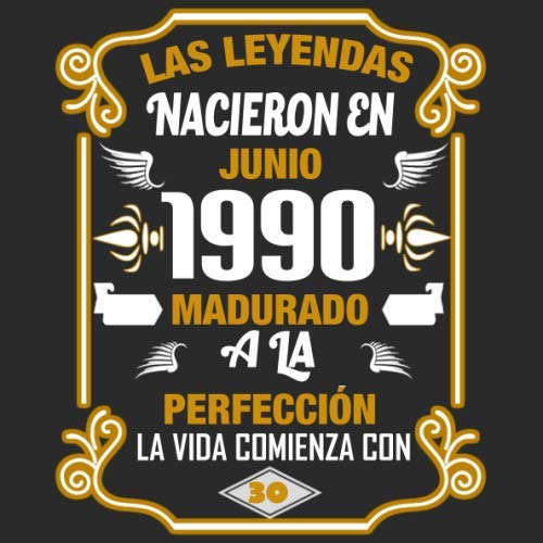 Las leyendas nacieron en Junio 1990 Madurado a la perfección La vida comienza con 30 Libro de visitas fiesta de cumpleaños felicitaciones y noticias