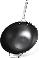 Procasa 13-Inch Carbon Steel Clad Wok Pan - Lightweight, Naturally Nonstick, Non-Toxic, Induction Oven Grill Safe