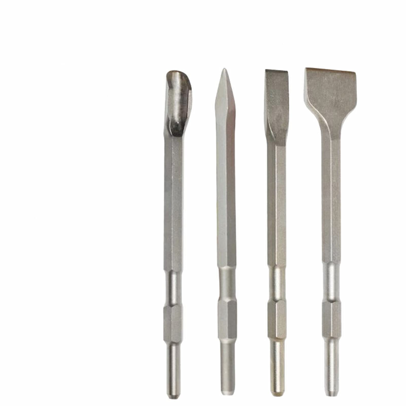 4 Stück 17mm Sechskantschaft 280mm Meißel Set Point Nut Hohlmeißel Flachmeißel Elektrischer Hammerbohrer Brechen Beton Ziegelwand Bohren