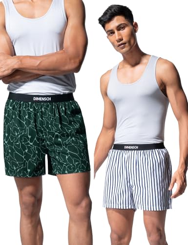 Image of DAMENSCH Men Printed Pure Cotton Breeze Ultralight Boxer Shorts (Pack of Assorted Prints & Colours I Color & Print May Vary)