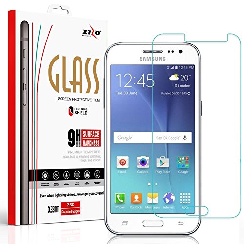 Zizo Tempered Glass Screen Protector for Samsung Galaxy Amp Prime Galaxy J3 [Anti-Scratch] 9H Hardness [0.33 MM Thickness] Clear Screen Guard