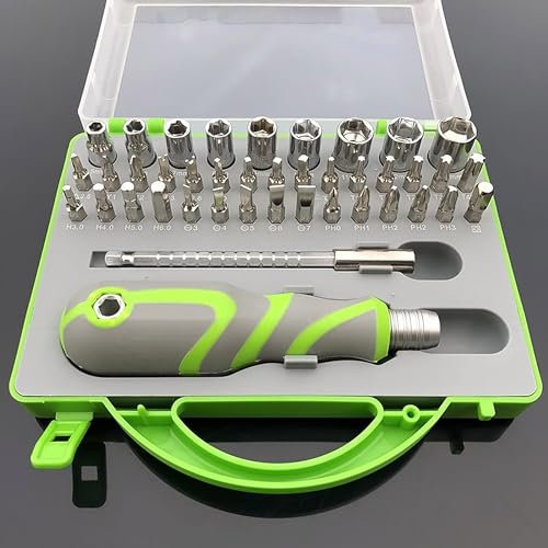Image of GLUN Mini Screwdriver Set, 41 Piece Screwdriver Bit Chrome Finish with Casing, Alloy Steel Professional Screw Driver Bits Magnetic Tip Mini Screwdriver Kit