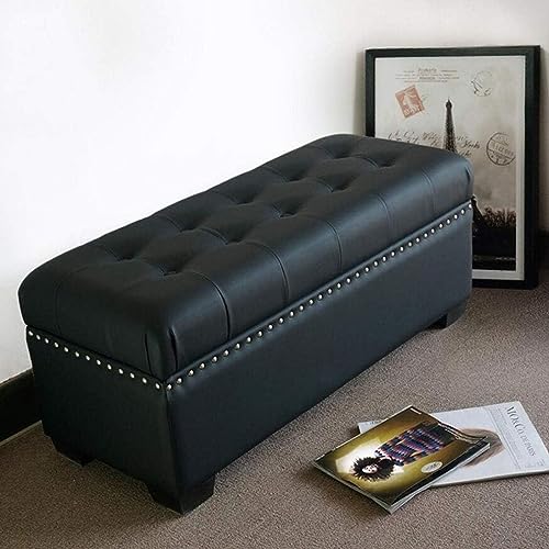 Ottoman repose-pieds bois massif pliable coffre salon
