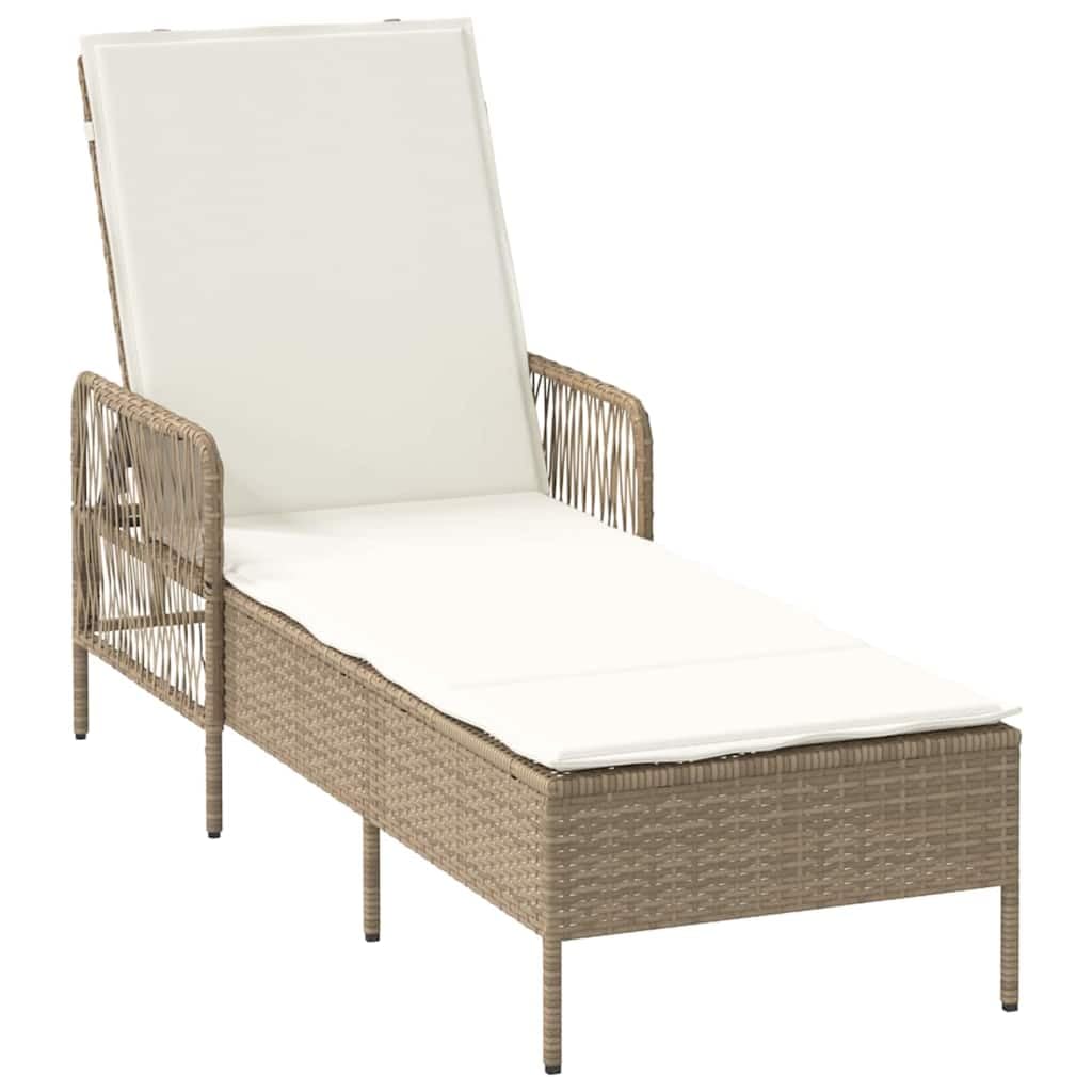 vidaXL Lettino da sole con cuscino polyrattan esterno Reclinabile giardino