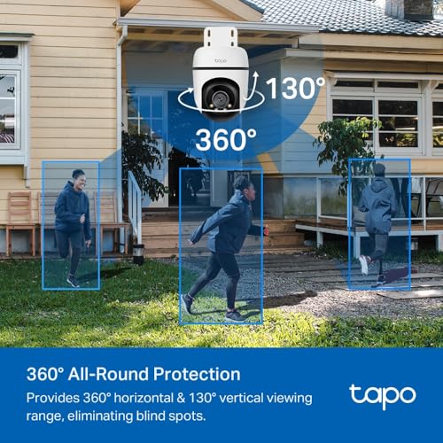 Tapo TP-Link 2K 3MP 1296P Outdoor Pan/Tilt Security Wi-Fi Camera, IP65 Weatherproof, Motion Detection, 360 C510W - Image 4