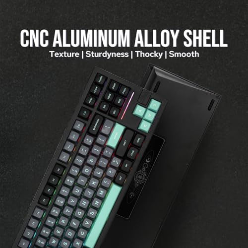 x Feker Galaxy80 Tastiera Meccanica Gasket, lega di alluminio, Bluetooth/Wireless/USB-C, con Hot-Swap, NKRO, per giochi/Mac/WIN (Marble White Switch, Nero) - Tastiera gaming - Immagine 3