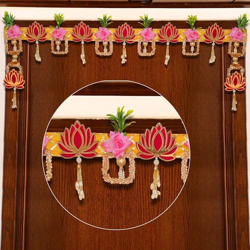 CraftVatika Toran for Main Door Entrance, Lotus Flower Bandhanwar...