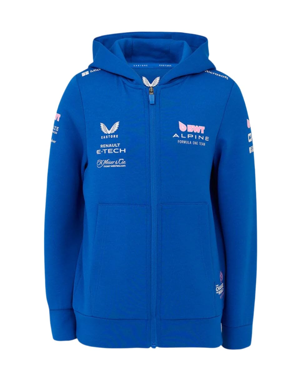 Castore Alpine Racing F1 2025 - Sudadera con capucha y cremallera completa para niños