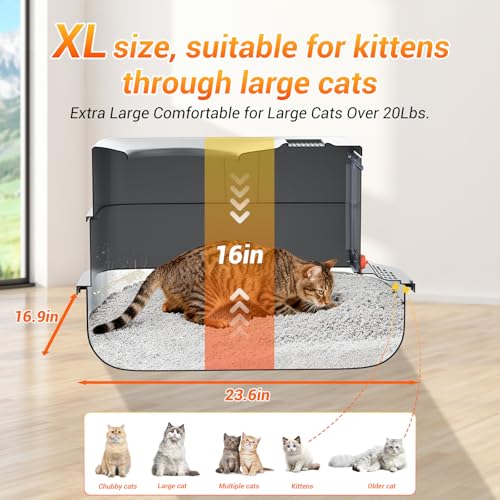 Arenero para Gatos Acero Inoxidable con Tapa XL miniatura 4