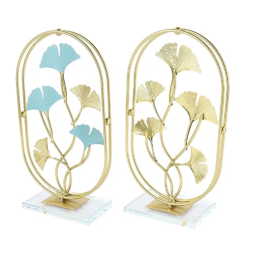 Decoração de Metal Dourado, Base de Vidro de Arte de Ferro à Prova de Ferrugem Inovador Ornamento de