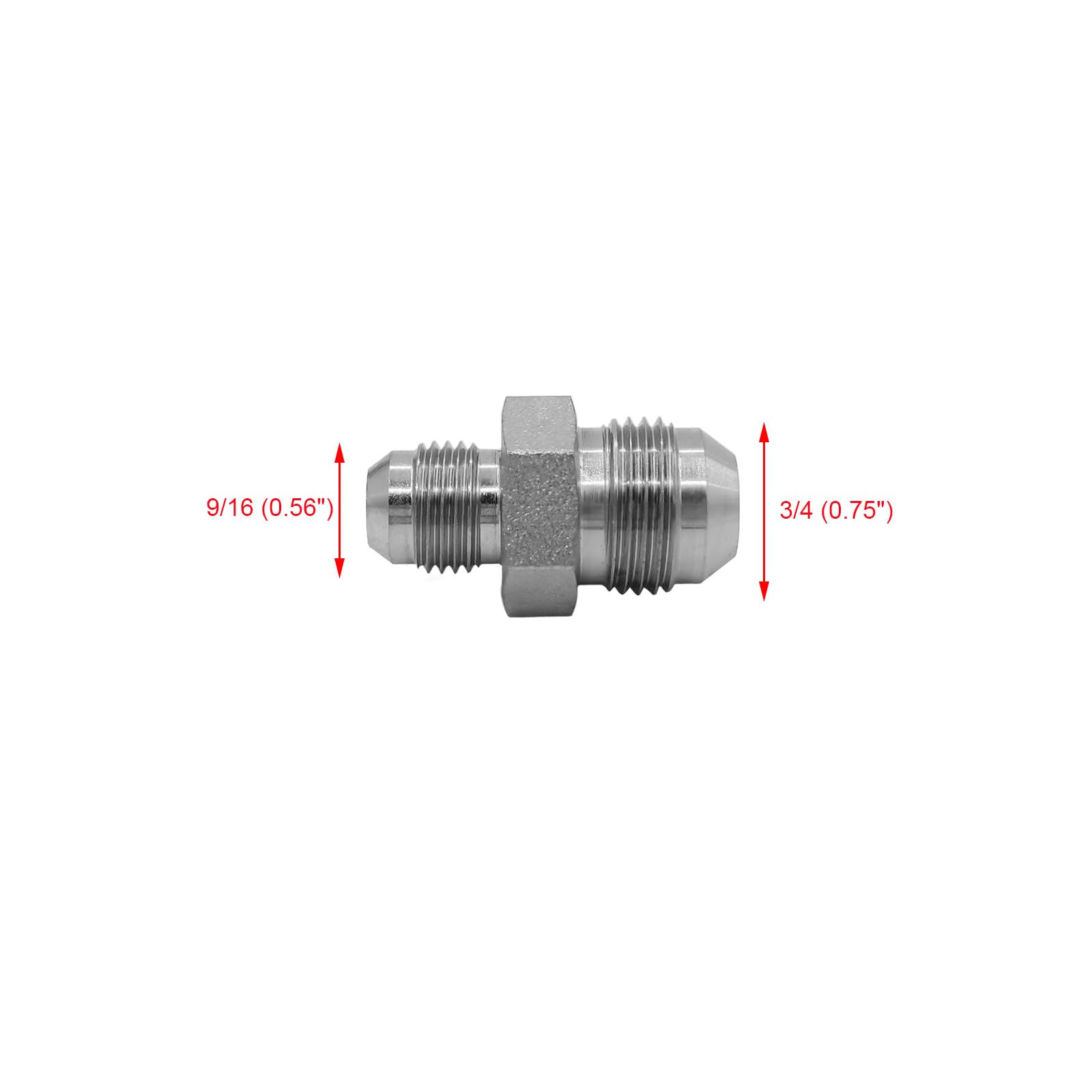 Raccordo A Nipplo Dritto JIC Maschio-maschio 3/8 Pollici In Acciaio Inox SS304, 2 Pezzi
