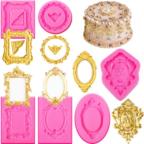 La Mejor Selección de Moldes para mesa de dulces - solo los mejores. 46 6 Piezas Moldes de Chocolate de Silicona Moldes de Fondant Marco Vintage Molde de Arcilla Polimérica Molde de Marco de Fotos para Chocolate Dulces Manualidades Decoración de...