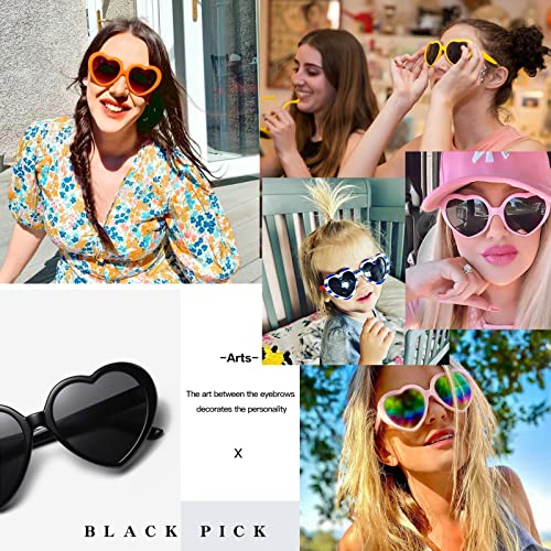 Kursan Black Heart Sunglasses for Women Polarized Lovely Shaped Cute Sun Glasses Shades UV4002