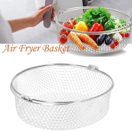 Cesta de Freír de Acero Inoxidable con Mango, Cesto para Papas Fritas, Cestos para Freidora sin Aceite, Colador para Papas Fritas, Anillos de Cebolla, Pollo miniatura 4