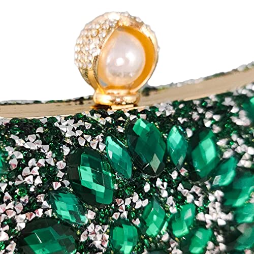 Boutique De FGG Bolsa clutch de cristal com fecho de pérola para bolsas femininas à noite, festa de
