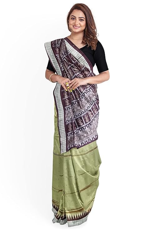Image of Handmade Pure Bomkai Silk Saree Khandua Natural Silk Ikkat Saree For Women /Ethnic Wear /Traditonal Saree /Handloom Saree With Regular Fit Blouse Piece