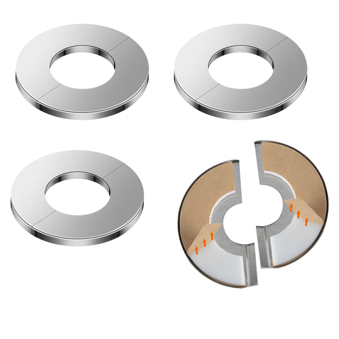 Produktbild von Hayaww Rohrrosetten Edelstahl 34mm - Abdeckungen Für Heizungsrohre & Wasserhähne