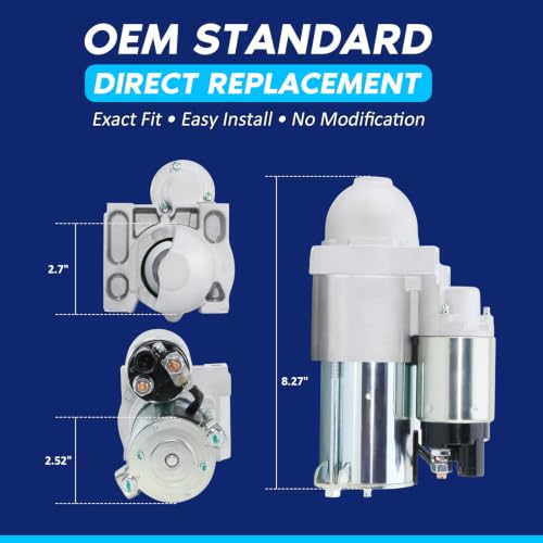 Image of BDELI 6970 New Starter Motor Compatible with 2009-2014 Chevrolet Tahoe 4.8L 5.3L, Silverado Suburban 1500, Express 2500 3500, 09-14 GMC Yukon XL, Sierra, Savana, 09-12 Canyon V8, OE 12611102 19168041