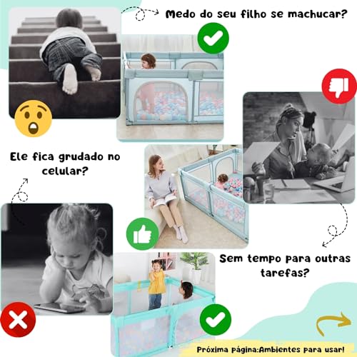 AIEBAO Grade Cercado Para Bebê, Pequeno, 127 x 127 x 65, Até 6 Anos, 48 Peças Para Montagem, Bolsa P