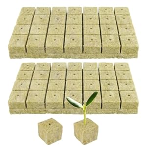 Steenwol, 56 stuks, steenwol, isolatie kubus, steenwol, telen, vloerloos, Rockwool, kubus, teelt, hydrocultuur, bodemloos kweeksubstraat, steenwol voor stekken, plantenvermeerdering, 4 x 4 cm