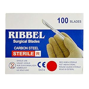 Scalpel- / bistouri- mesjes – steriel – Ribbel – 100 stuks – individueel verpakt – voor pedicures – medici – hobbyist…