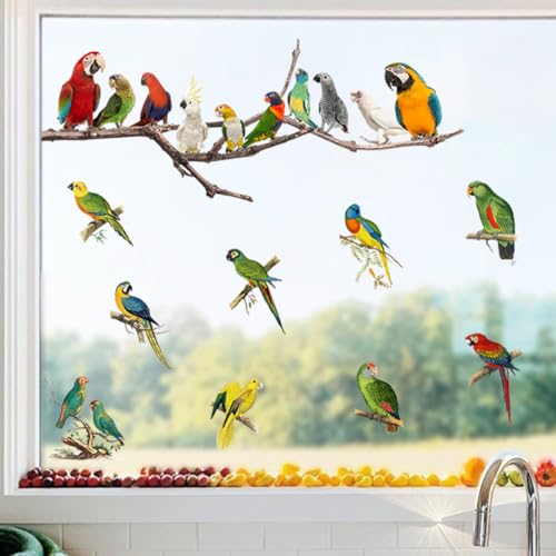 Vinilos decorativos pájaros en rama acuarela pack 2 miniatura 5