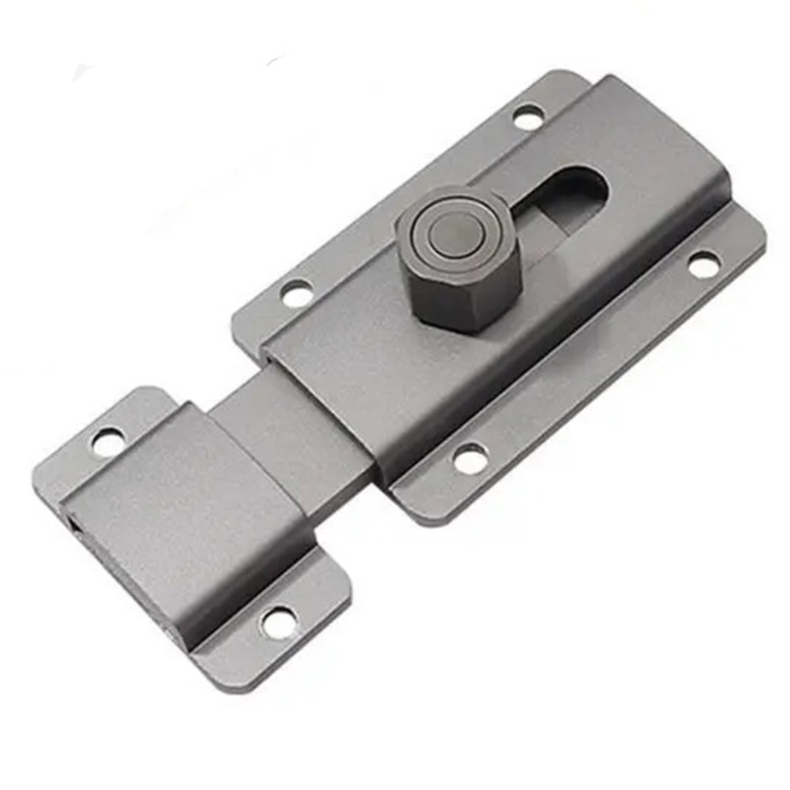 Gate Bolt Aluminum Alloy Door Latch Hardware Lock Buckle Anti-Theft Security Bolt(Grey,80mm)