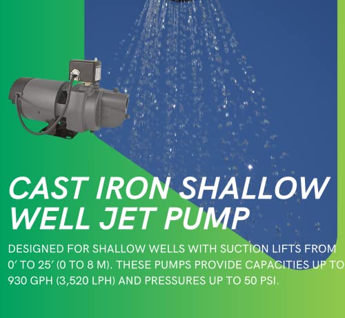Star Es05S 1/2 Hp Cast Iron Shallow Well Jet Pump - Made In The Usa With A Majority Of U.s. Content #TOP3