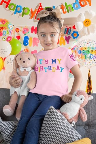 Birthday Shirts for Girls Sparkling Graphic Tees Cute Baby Girl Birthday Party Tops Summer Casual Short Sleeve Outfits4