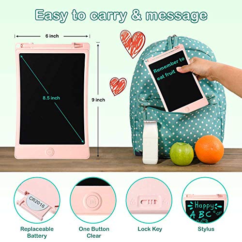 LCD Doodle Board Drawing Tablet 8.5 Inch, Erasable Reusable Writing Pad, is a Sketch Pad for Kids, Toddler Toys, Age 2 3 4 5 6 7 8 Year Old Girls & Boys - Educational and Learning Toys Best Gifts
