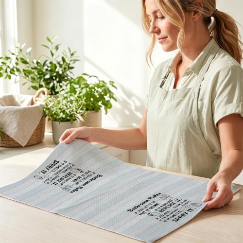 Image of 2 Pcs Funny Hand Towels for Bathroom, Humorous Quotes Hand Towels | Humorous Dish Cloths for Drying Dishes, Waffle Dish Towels for Bathroom Decor, Funny Gifts for Women Girls Friends