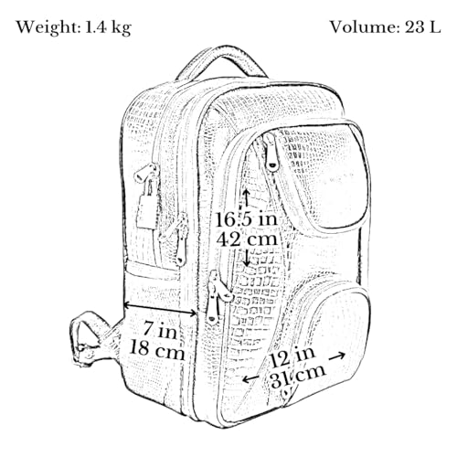 Image of RICHSIGN LEATHER ACCESSORIES Natural Full Grain Leather Laptop Backpack Bags for Men and Women Office Use 15.6 Inch(Dimension-H- 17XL- 12 XW- 6 Inch, Weight- 1 KG /1000 GR (C-BROWN)