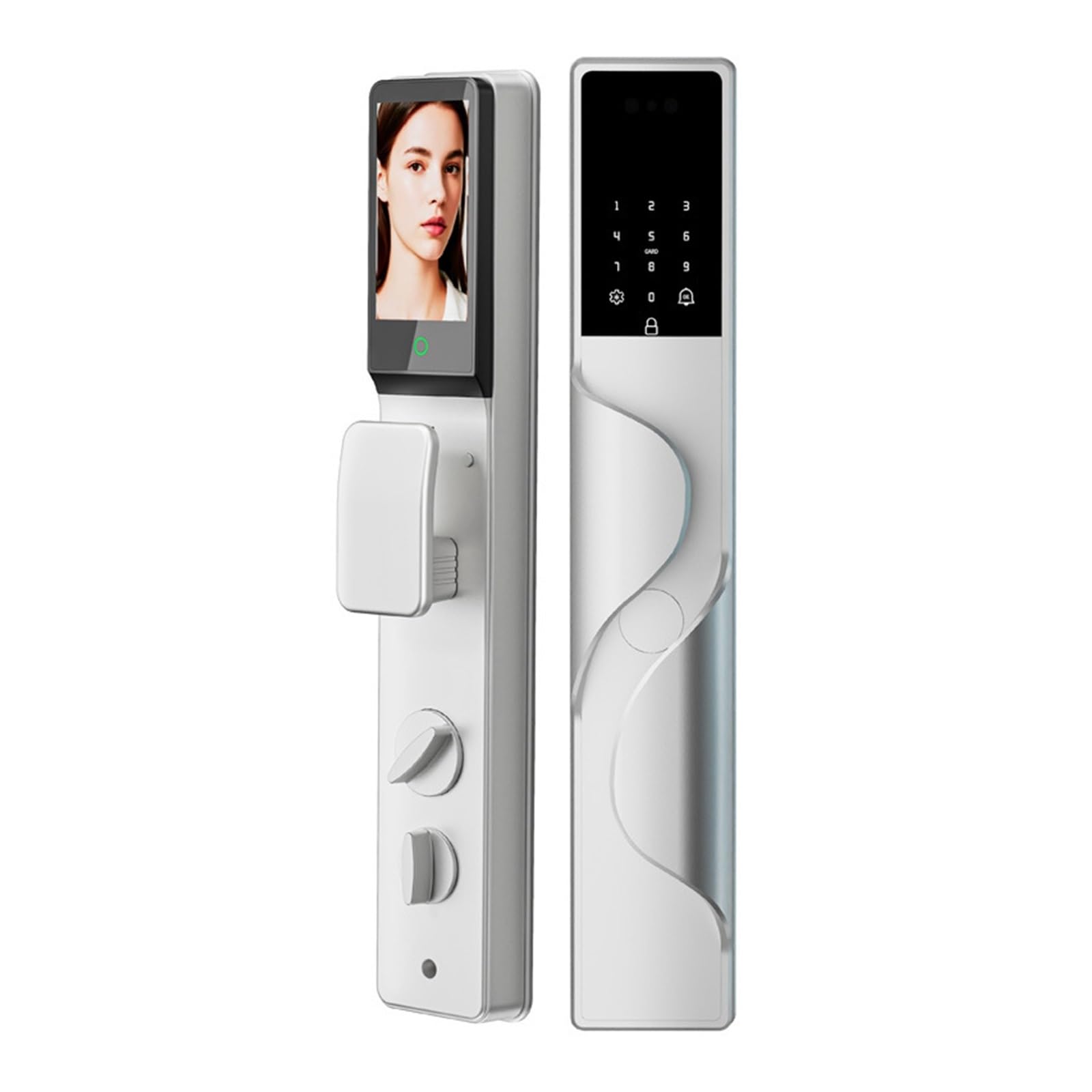 DIGNIFE Smart Door Lock, Home Smart Lock with Face Recognition Fingerprint and Password Unlock High Quality Electronic(Silver)