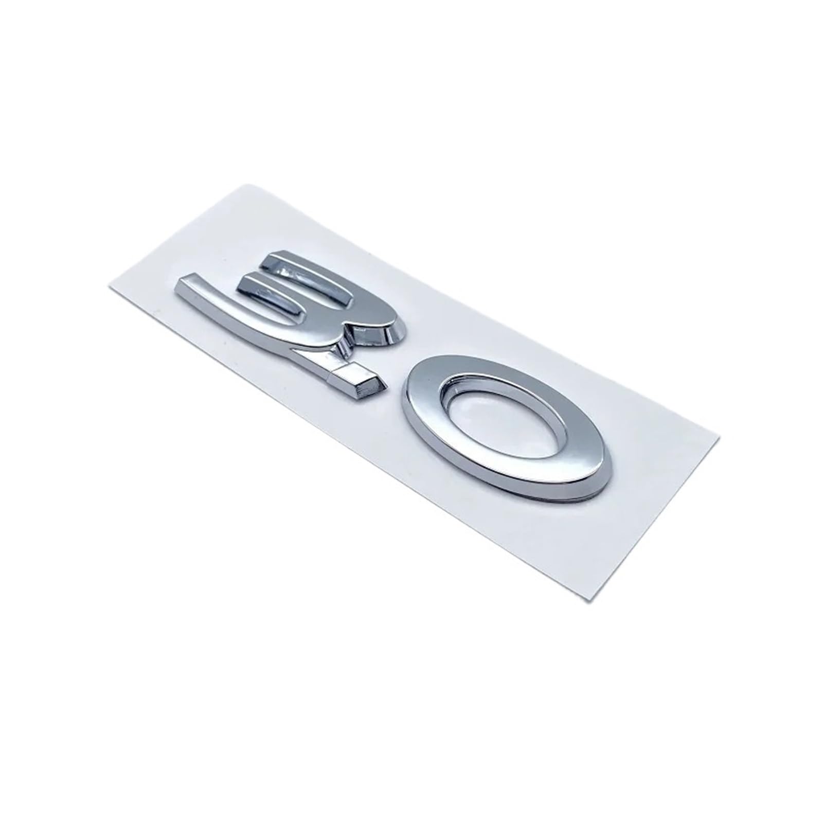 Letter Emblem Chrome Glossy Black ABS 3.0 5.0 V6 V8 20T 25T 30T 35T Fit for Jaguar XJ F-Type F-PACE E-PACE Badge Trunk Logo(Silver 3.0)
