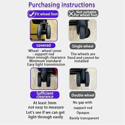 Silicone Luggage Wheels Protector Cover Anti-slip Reduce Noise Suitcases Wheel Protection Rings Shock Absorption(2set)4