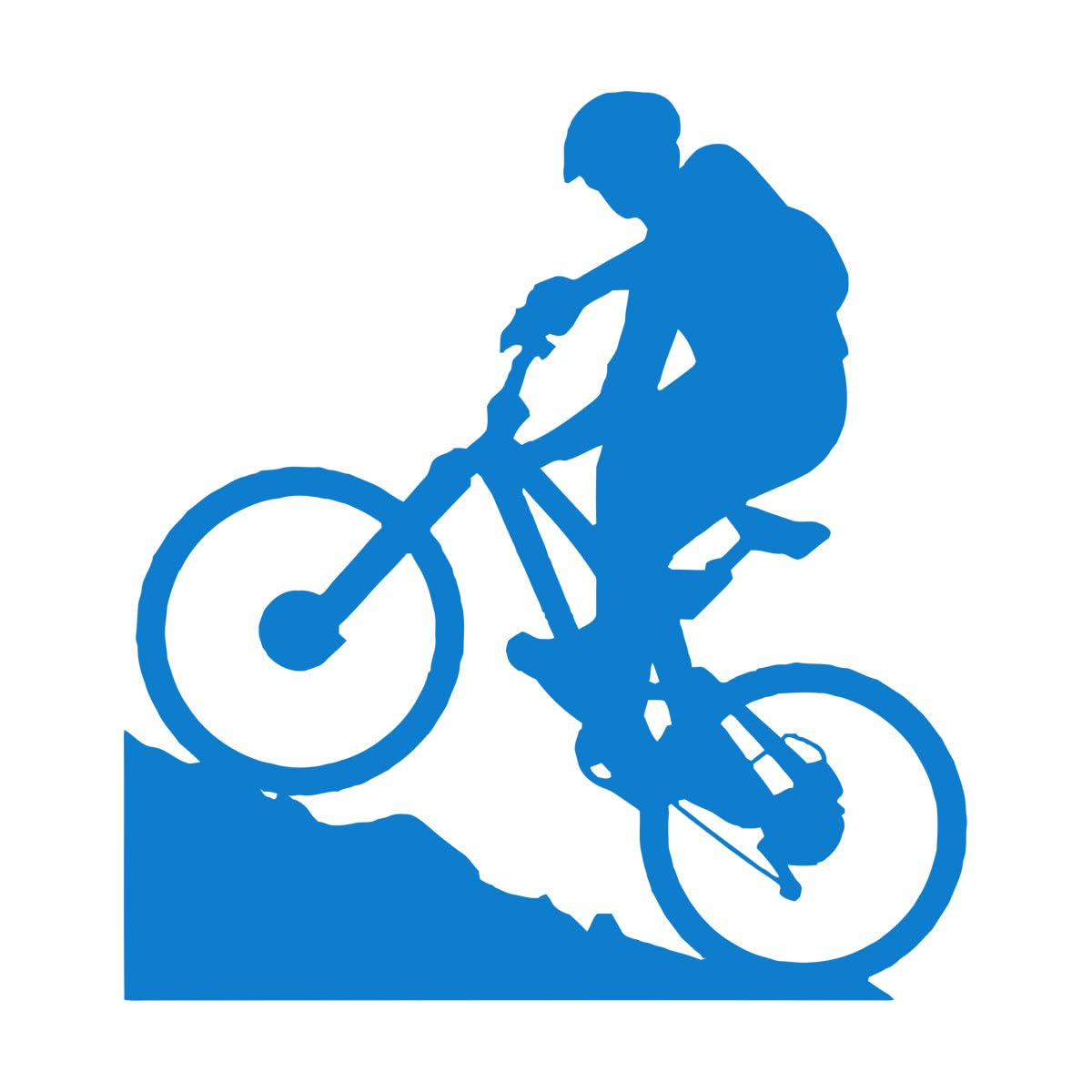 Wall Decals Home Decor Murals Removable Vinyl Stickers Mountain Biking Extreme Sports Bicycle Bike Man Bedroom Poster Large - 74x79cm — image 1