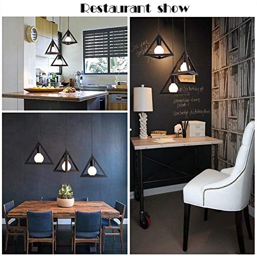 Image of Mahganya Decoration New Fancy Modern Ceiling Lamp for Living Room, Office,Bedroom Lamp with All Fixtures and Fitting (Triangle Hanging) Iron, Black