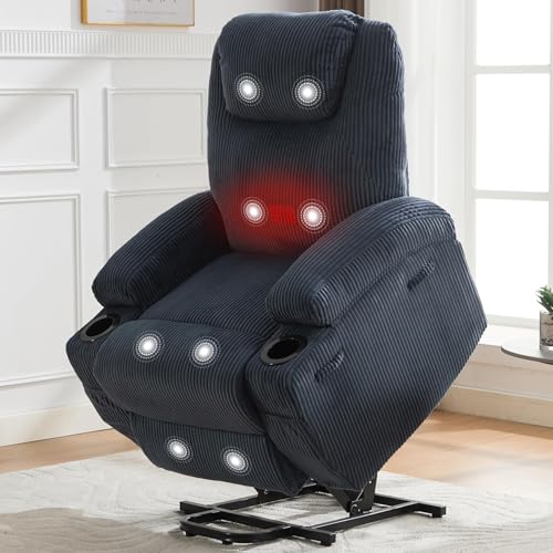 Power Lift Recliner with Massage & Heat Blue