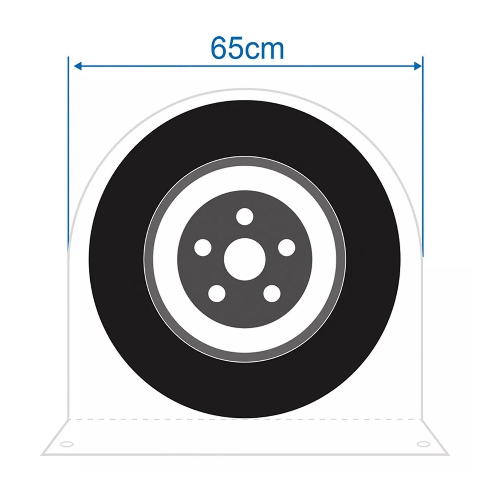 Generico 2 Pz 65/78 cm RV Copriruota da Campeggio for Camion Camper Rimorchio Pneumatico Ruote Grigie Accessori Borsa L/XL(L)