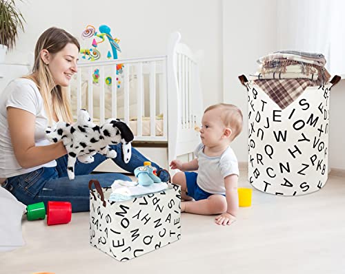 Hiyagon Rectangular Storage Box Basket For Baby, Kids Or Pets - Fabric Collapsible Storage Bin For Organizing Toys,Nursery Basket,Clothing,Books, Gift Baskets(Alphabet) #TOP2